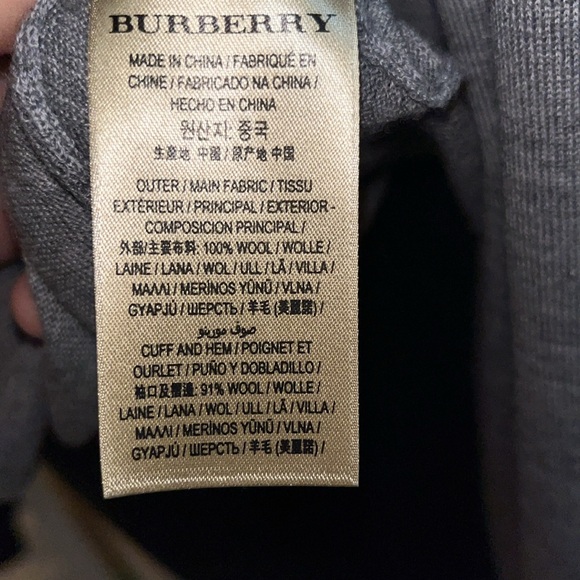 Burberry Gray and Plaid Wool Long Sleeve Top - Picture 4 of 6